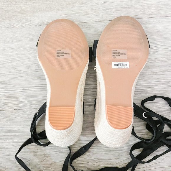 Torrid Black Faux Suede Ankle Wrap Espadrille Demi Wedge - Picture 9 of 9